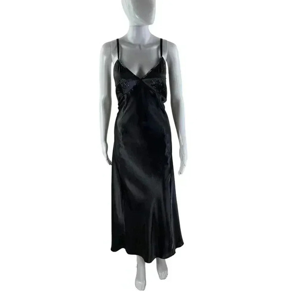 Intimates NWT VTG Lane Bryant Women 18/20 Slip Nightdress Beaded Romantic Goth - Picture 1 of 16
